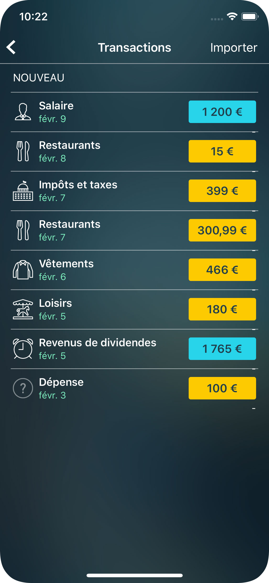 Money Tracker - Importer des fichiers OFX et CSV - iPhone