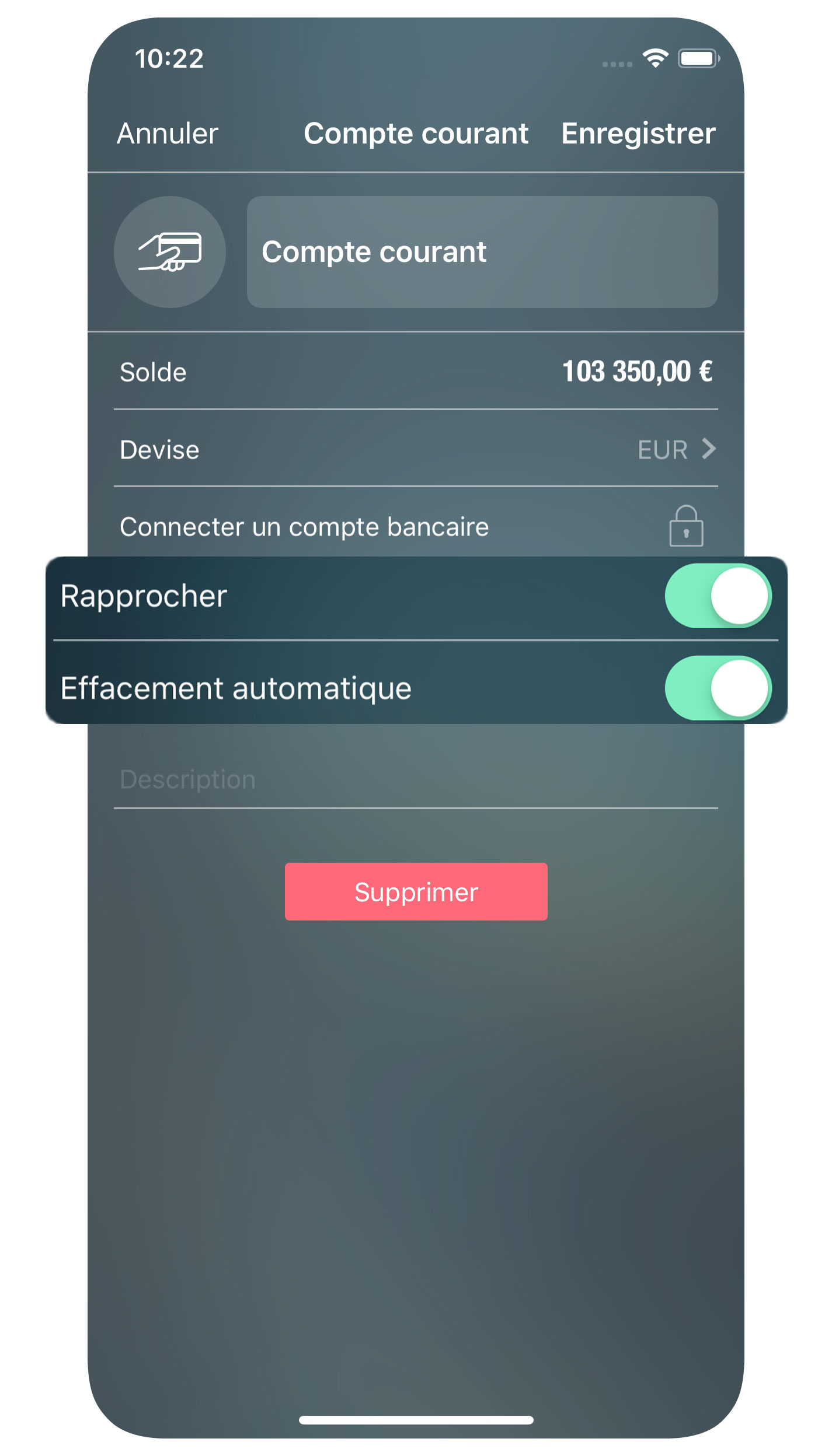 Money Tracker - Rapprochement de compte bancaire - iPhone