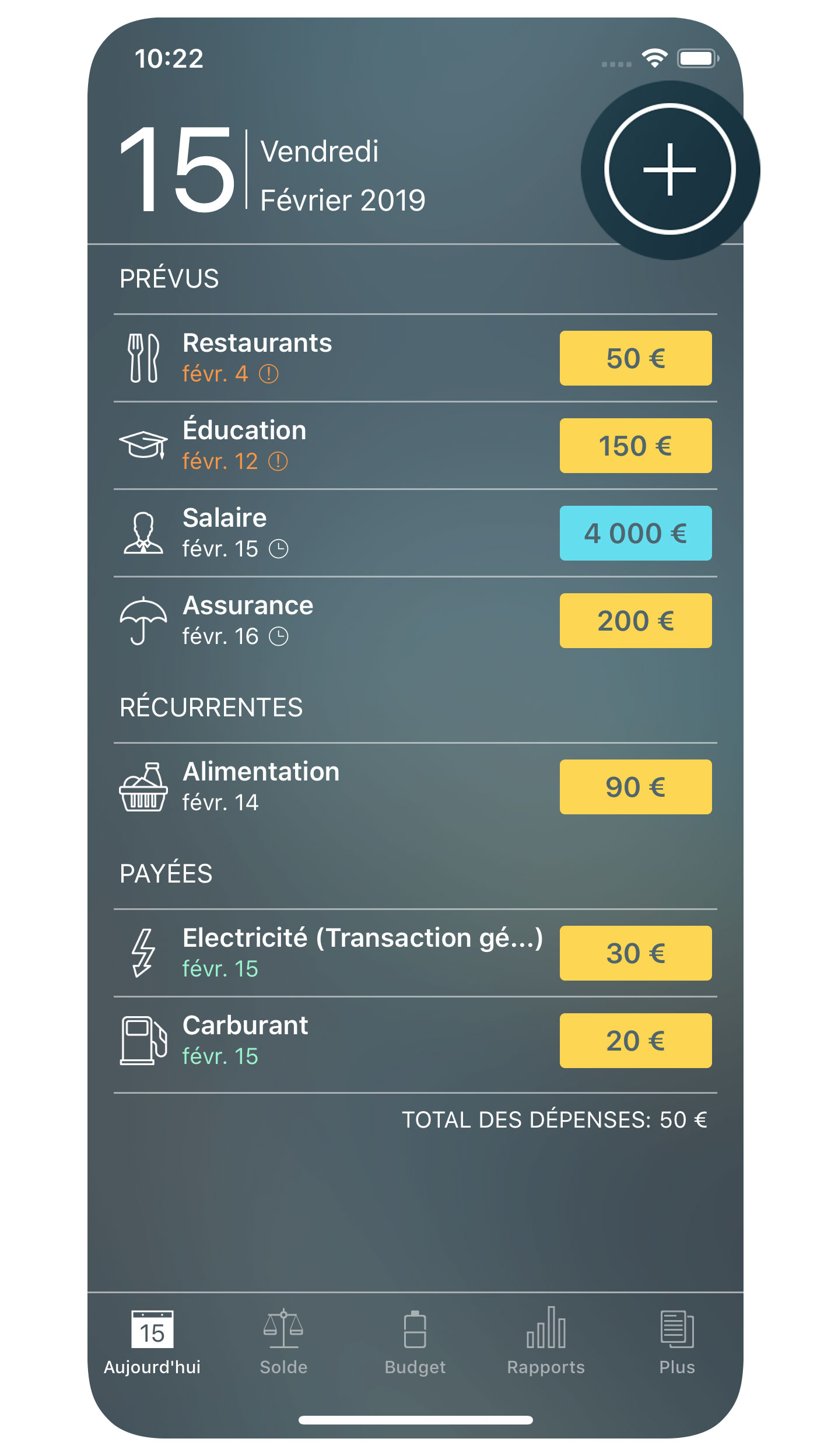 Money Tracker - Créer une transaction - iPhone