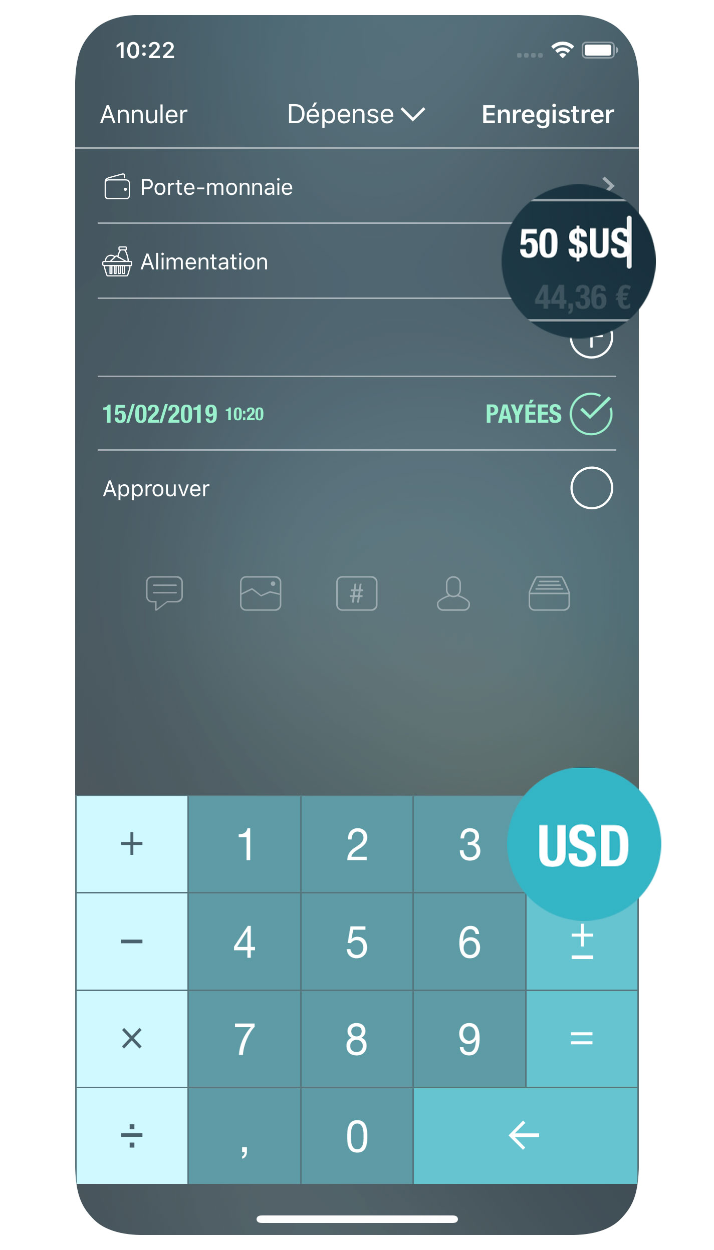 Money Tracker - Convertisseur de devises - iPhone