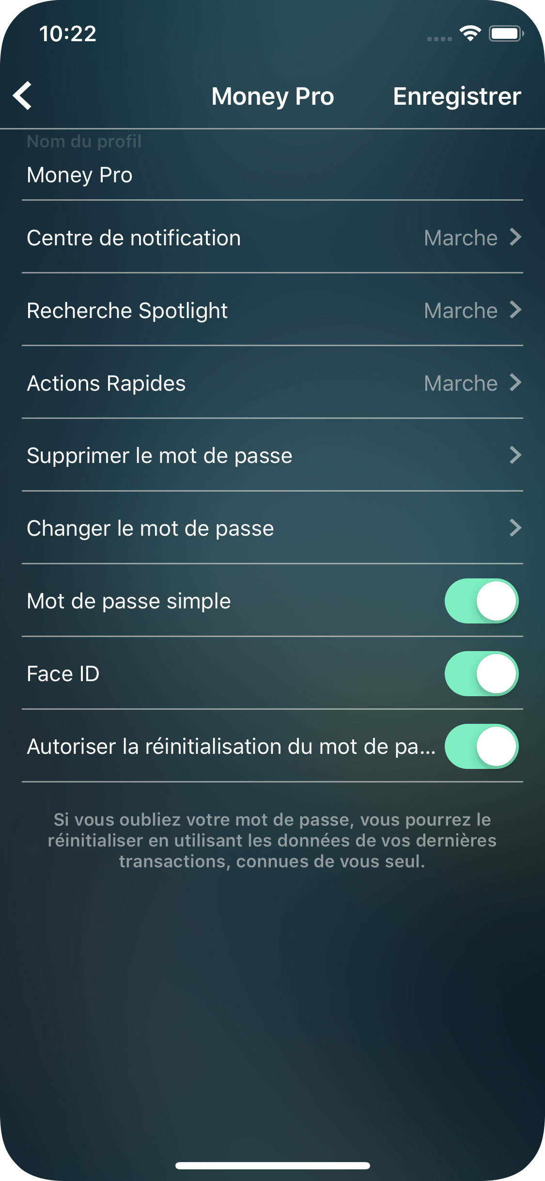 Money Tracker - Protection par mot de passe - iPhone