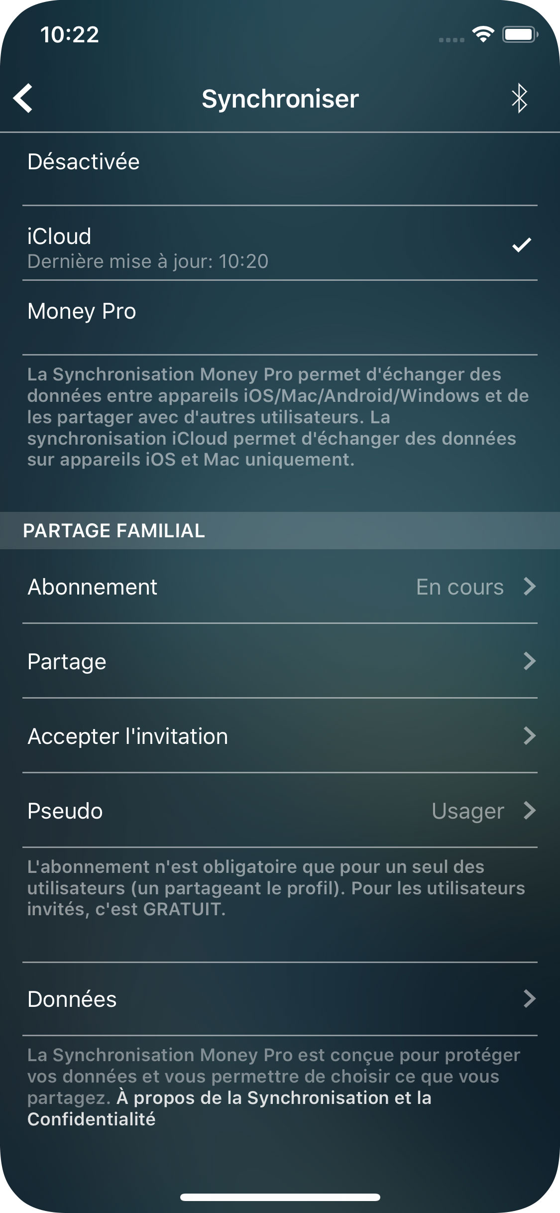 Money Tracker - Synchronisation iCloud (iOS et Mac) - iPhone