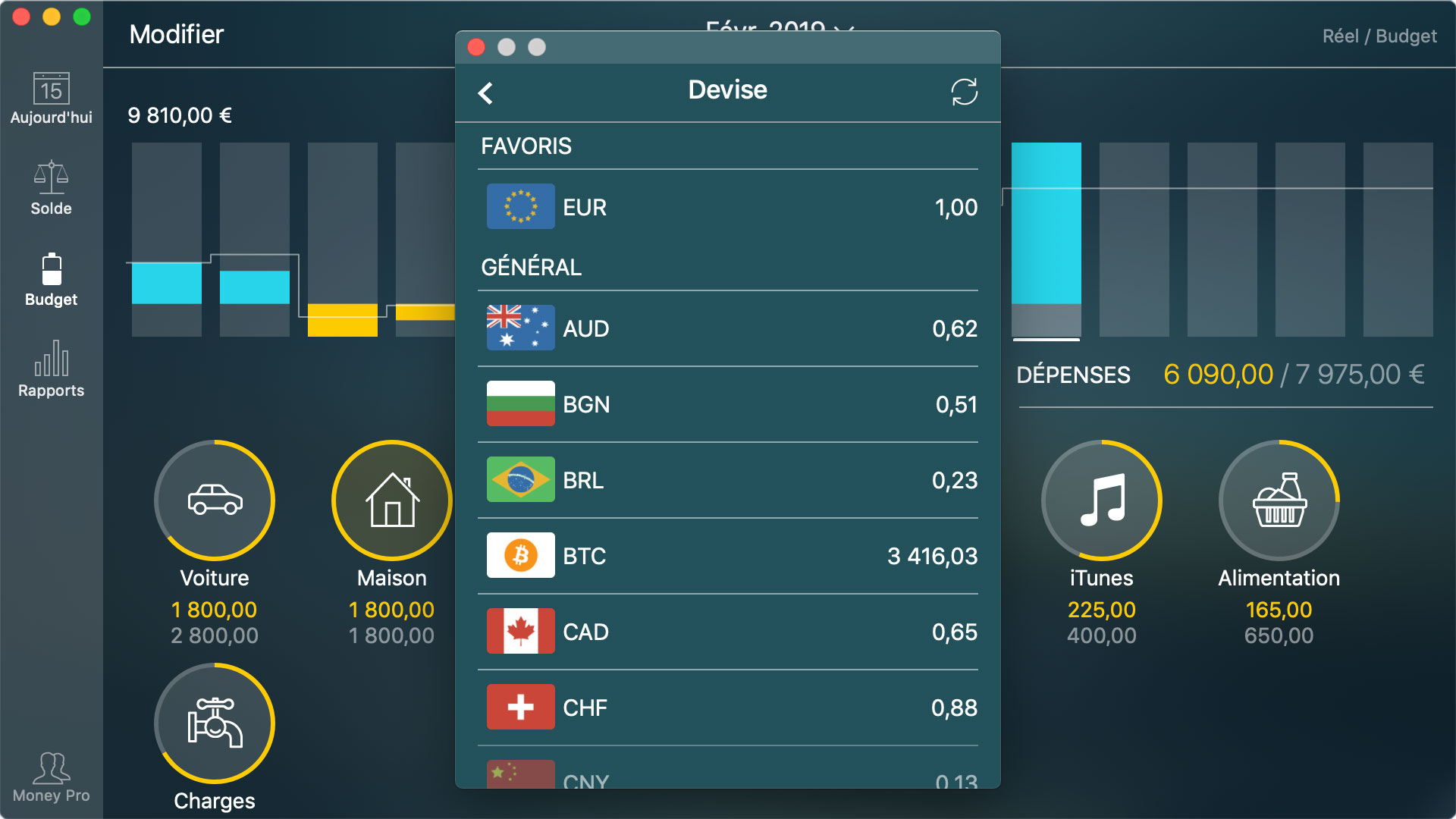 Money Tracker - Convertisseur de devises - Mac